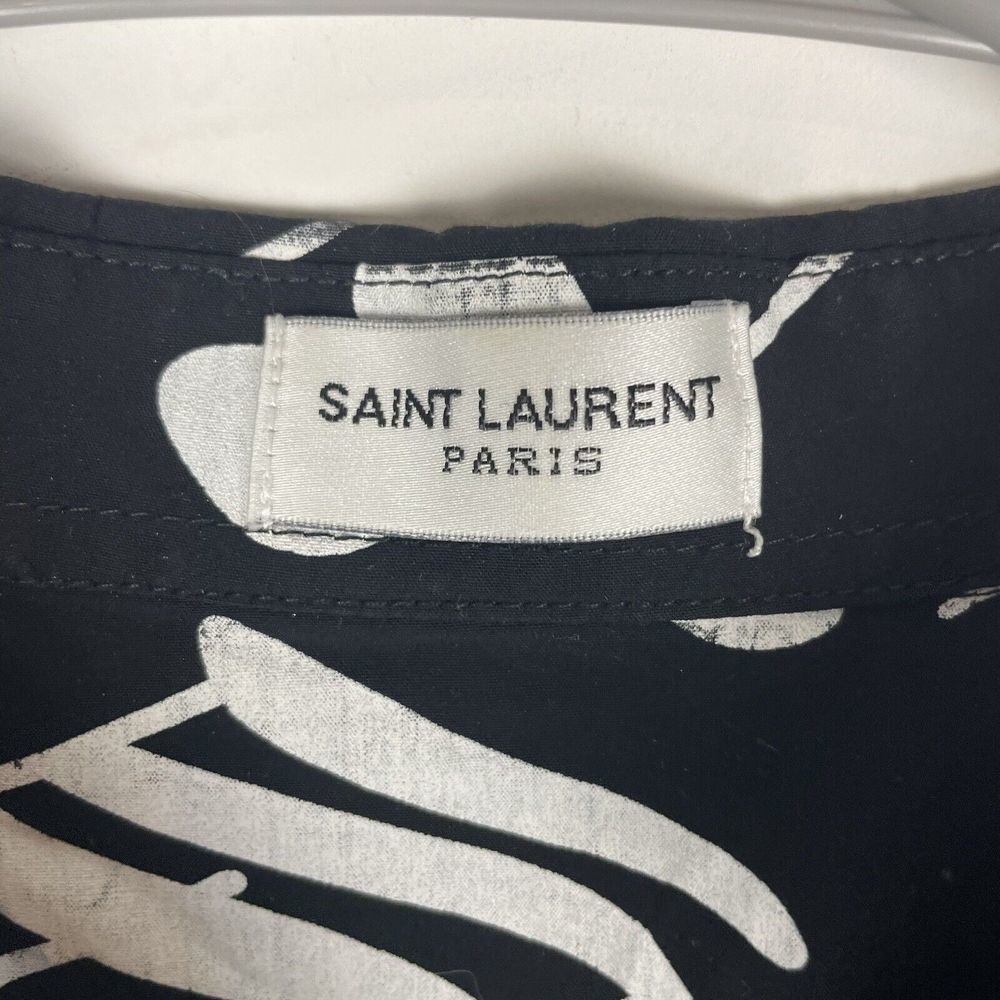 Saint Laurent Black Button-Down Shirt with White Music Note Print - Picture 7 of 7